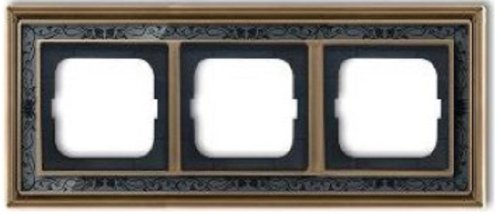 Рамка универсальная ABB Династия 3-м. античная латунь/черная роспись фото Рамка универсальная ABB Династия 3-м. античная латунь/черная роспись картинка